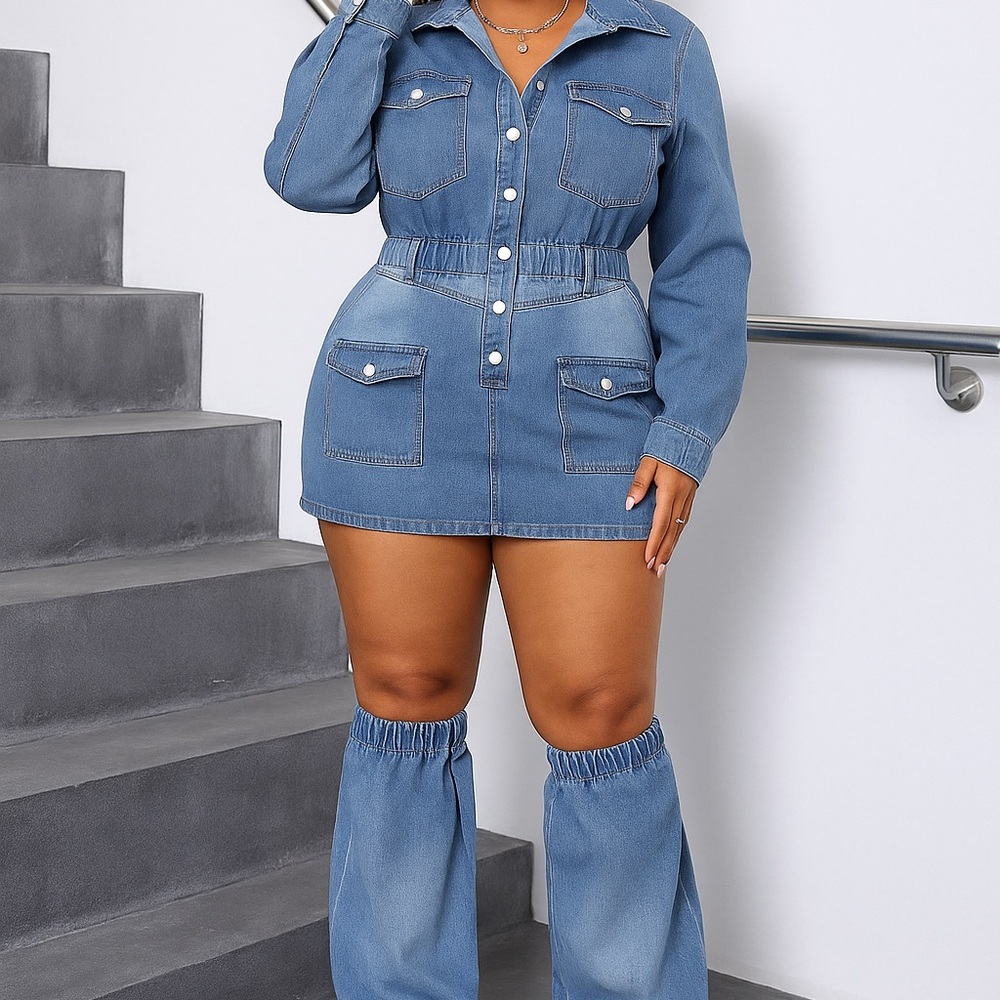 Sexy Blue Denim Jean Outfit
